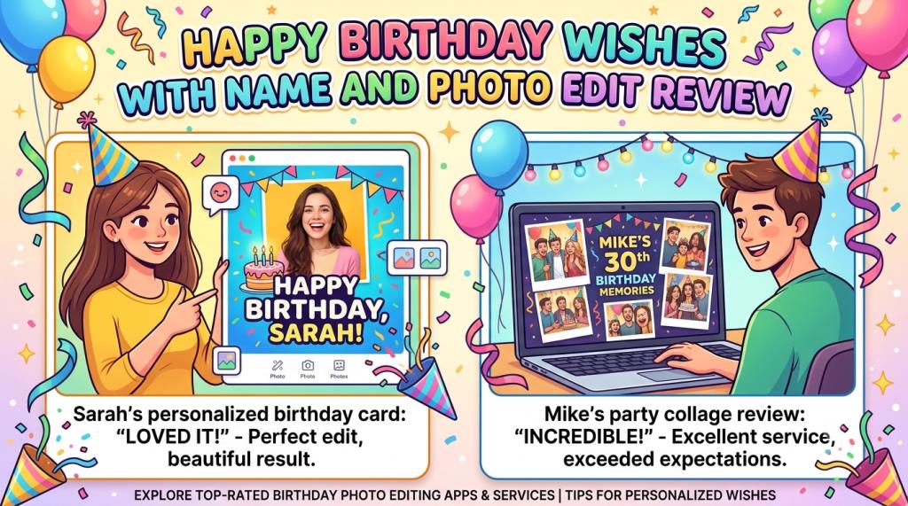 happy birthday wishes with name and photo edit