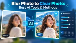 blur photo to clear photo